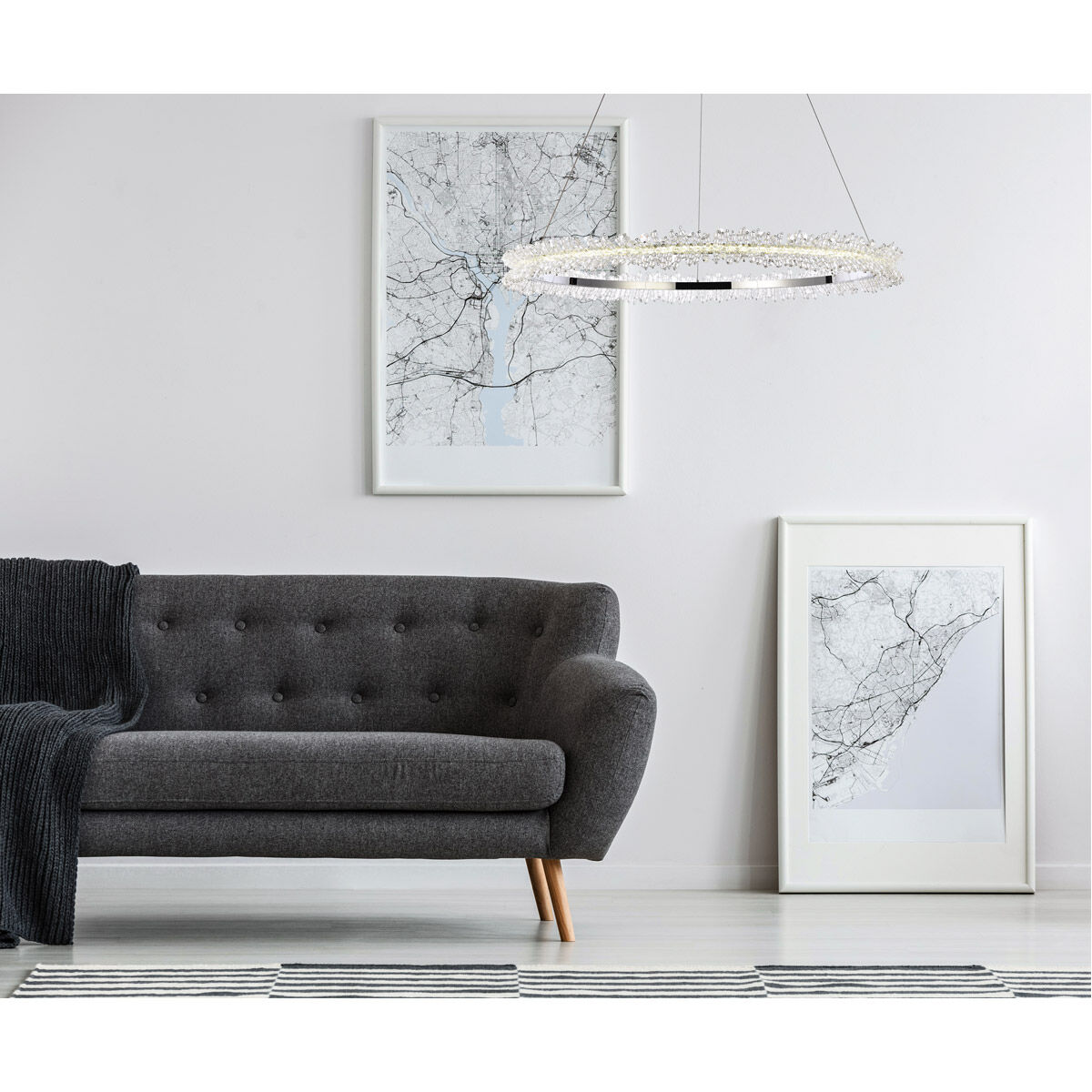 Laurel 33.9 inch Chrome Pendant Ceiling Light