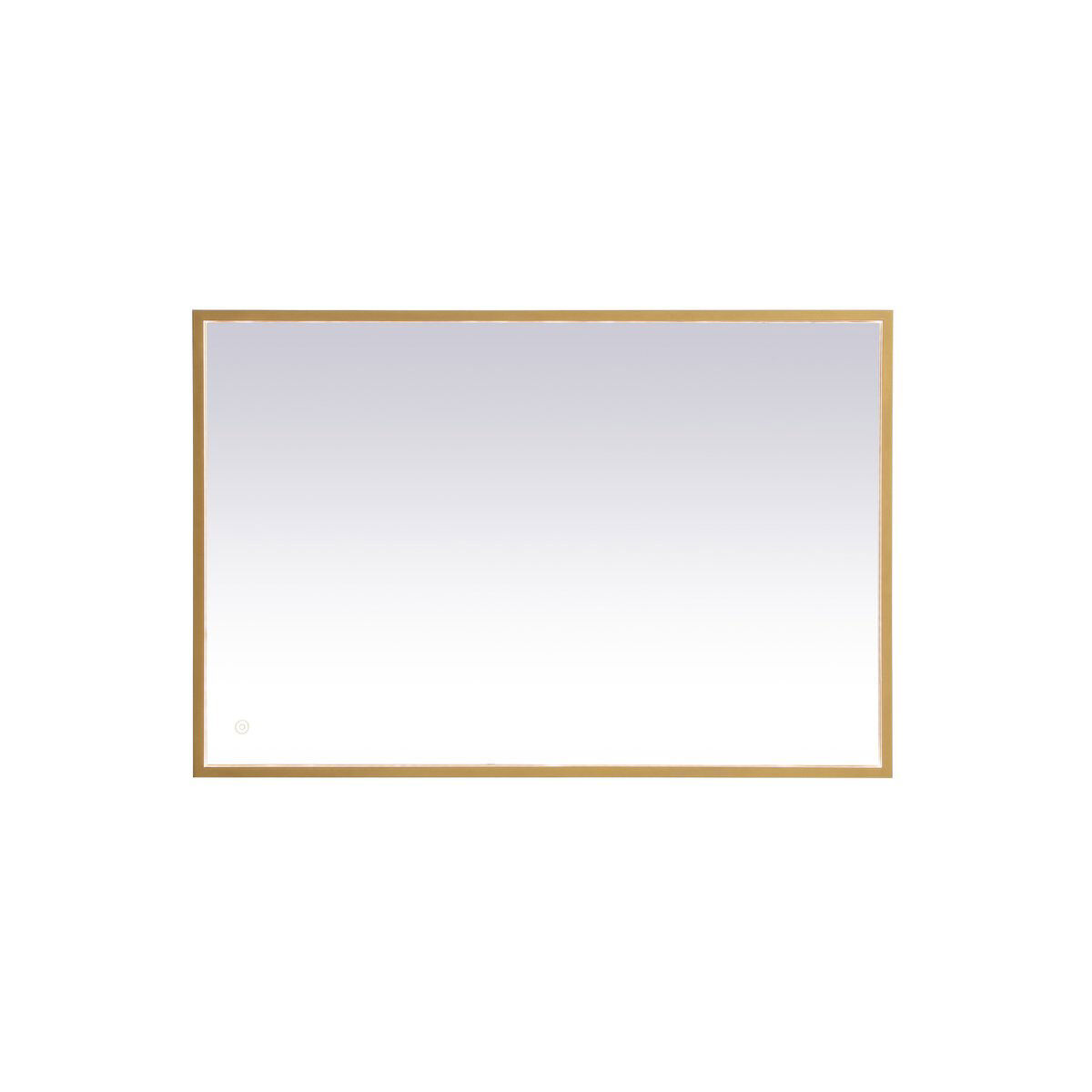 Pier 30 X 27 inch Brass LED Mirror