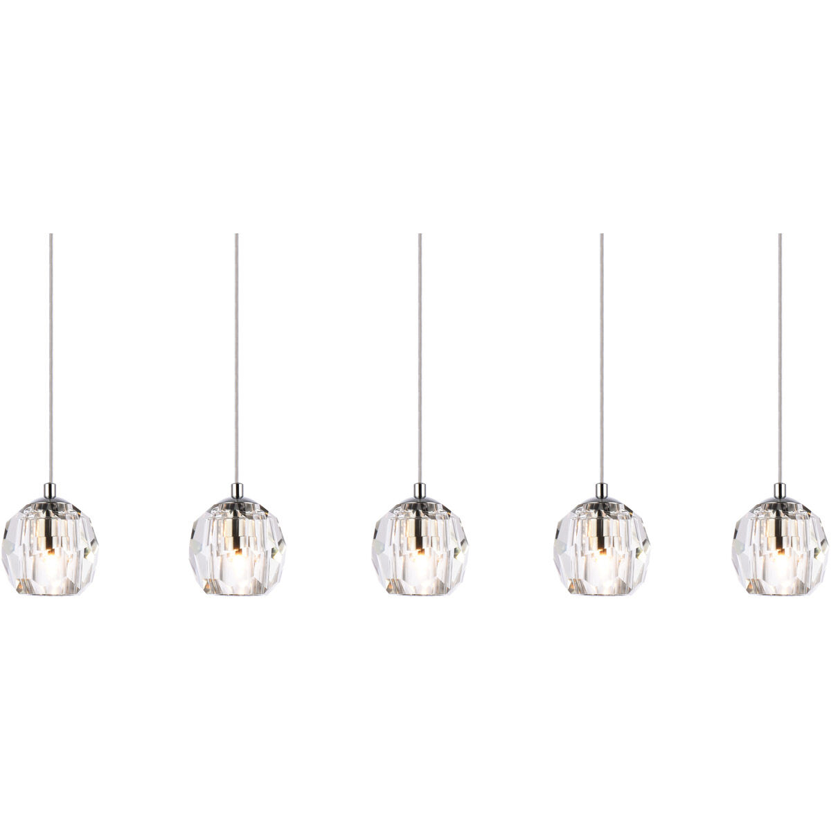 Eren 5 Light 32 inch Chrome Linear Pendant Ceiling Light