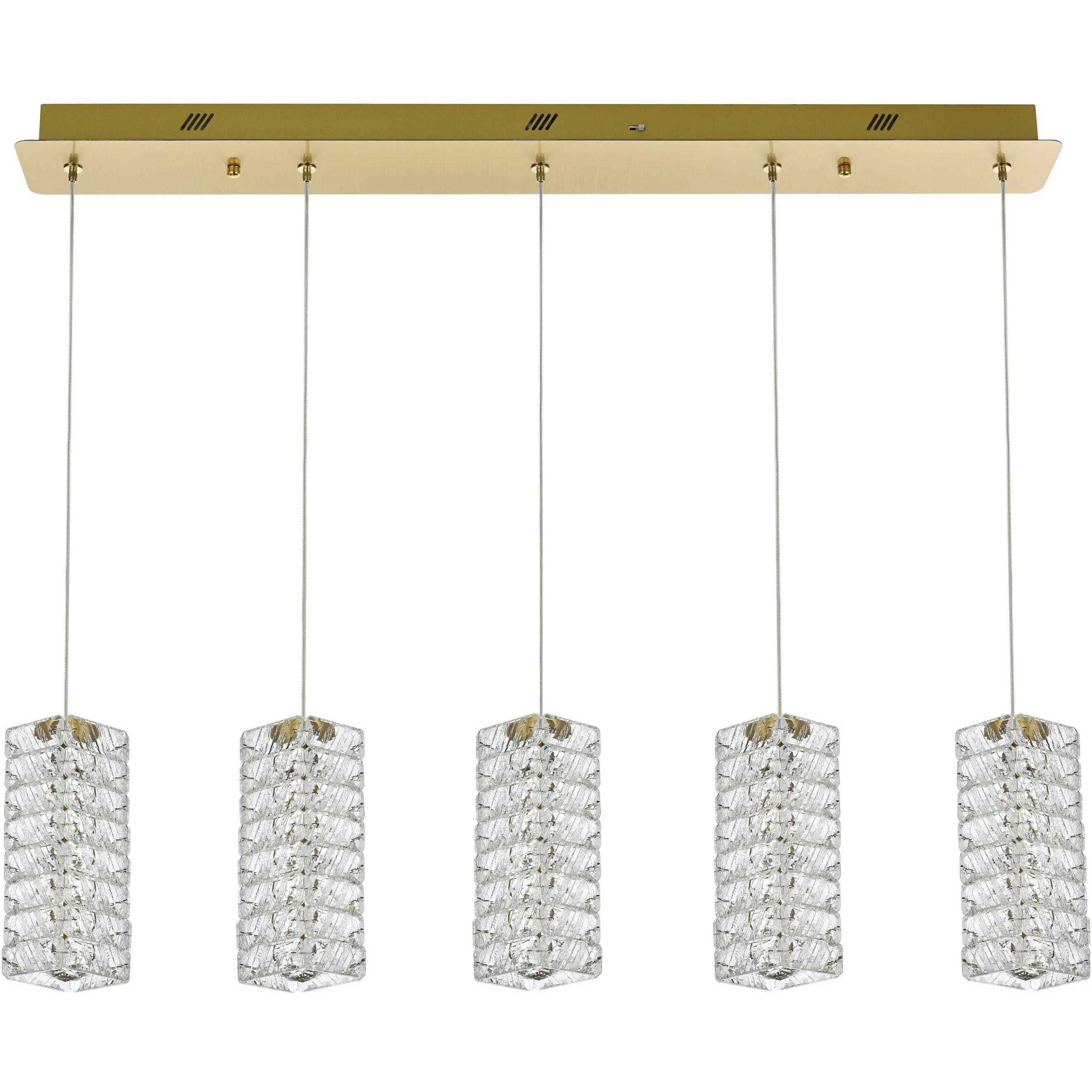 Aston 5 Light 5 inch Satin Gold Pendant Ceiling Light