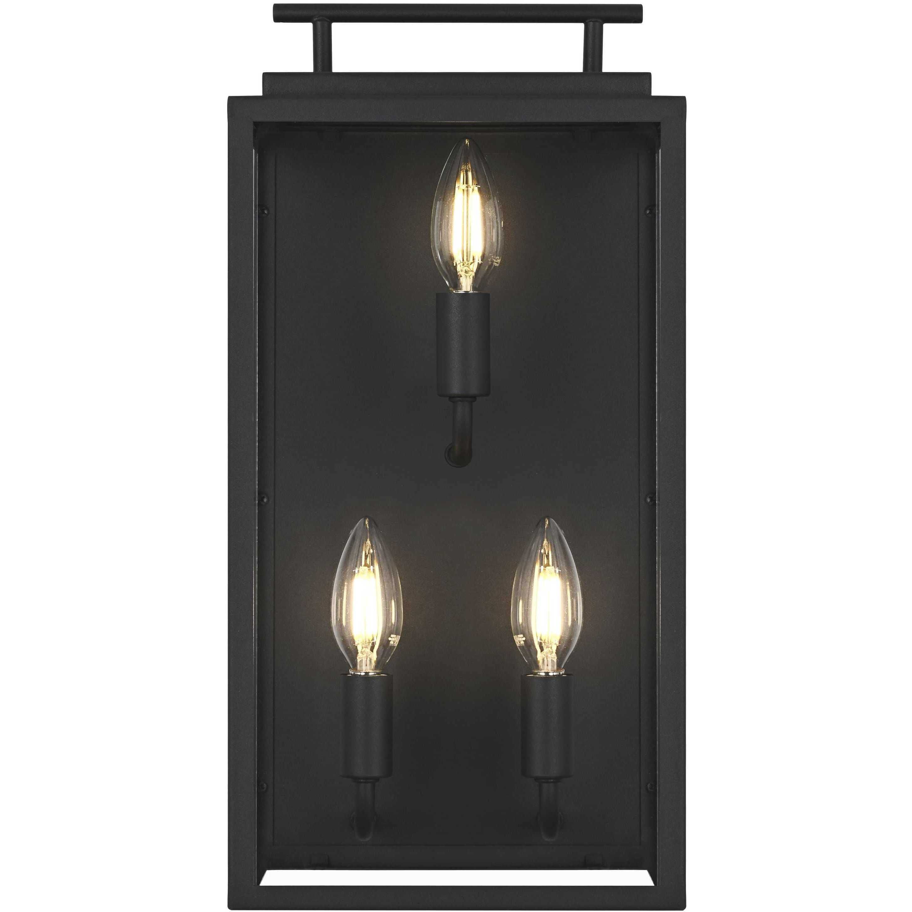 Valentin 3 Light 17 inch Black Outdoor Wall Sconce