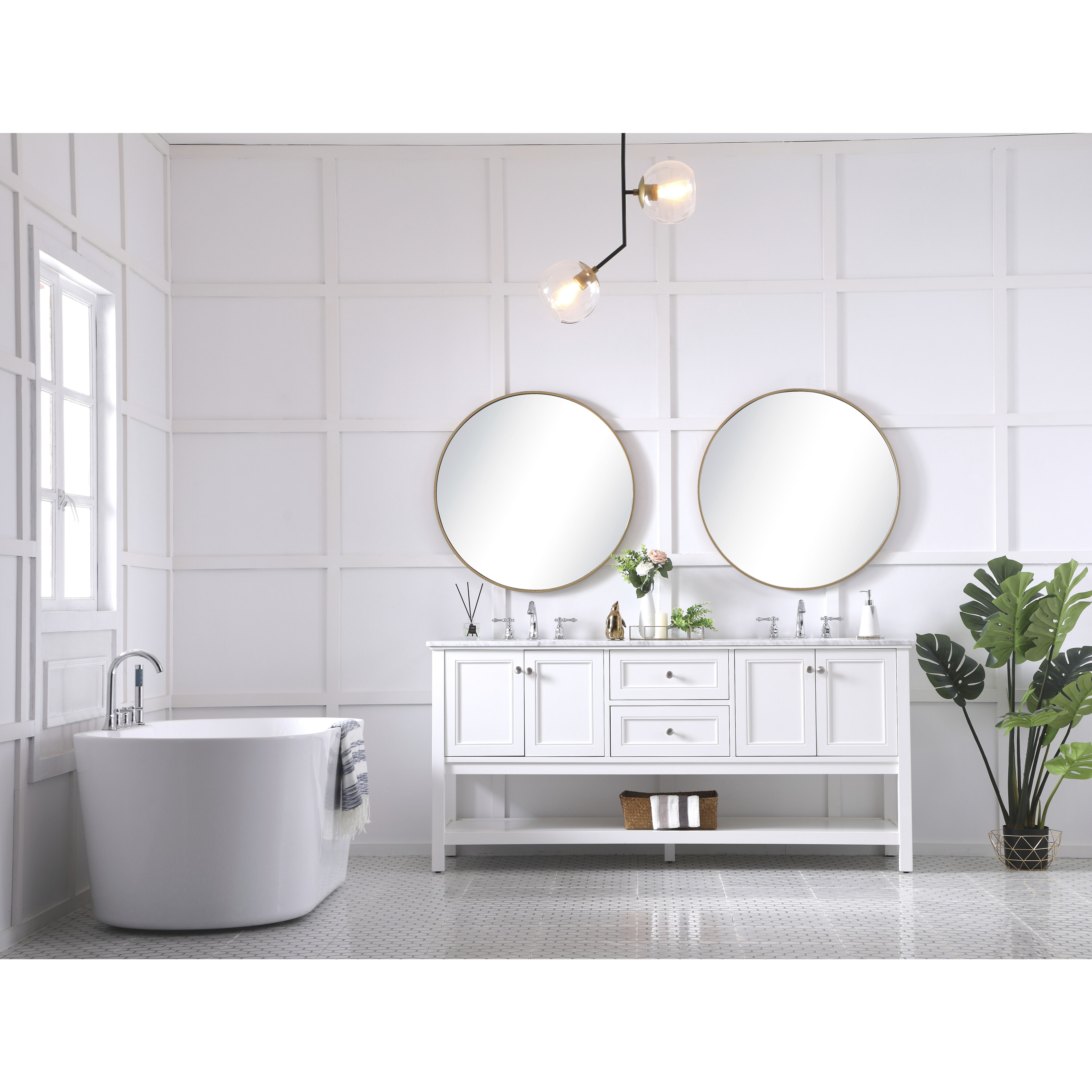 Metropolis 72 X 22 X 33.75 inch White Vanity Sink Set