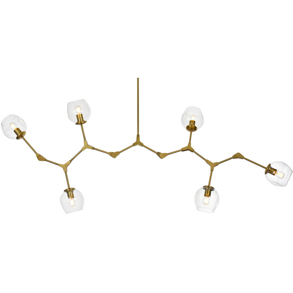 Cavoli 6 Light 27 inch Brass Chandelier Ceiling Light