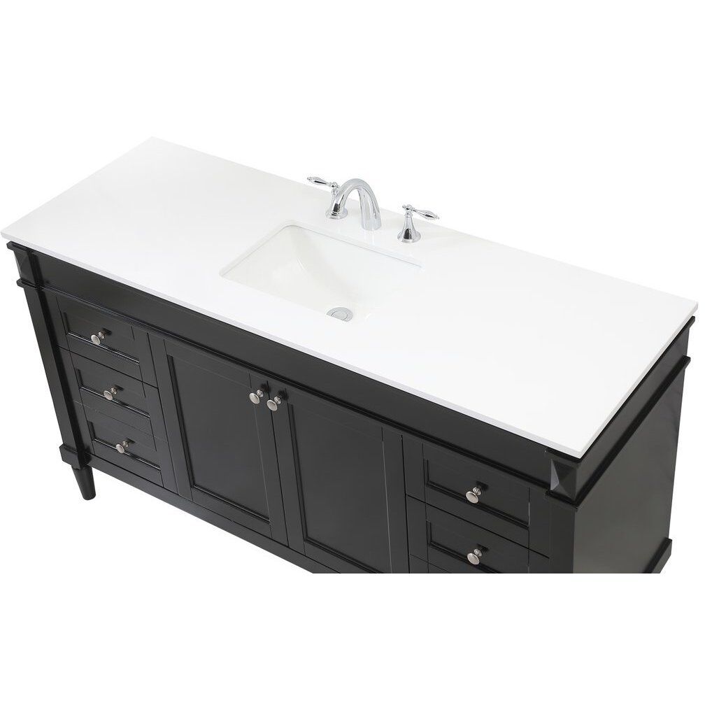 Bennett 60 X 21 X 35 inch Black Vanity Sink Set