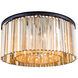 Sydney 8 Light 32 inch Matte Black Flush Mount Ceiling Light in Golden Teak, Urban Classic