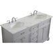 Americana 60 X 35 inch Light Grey with Carrara White Marble Vanity Set in Gray
