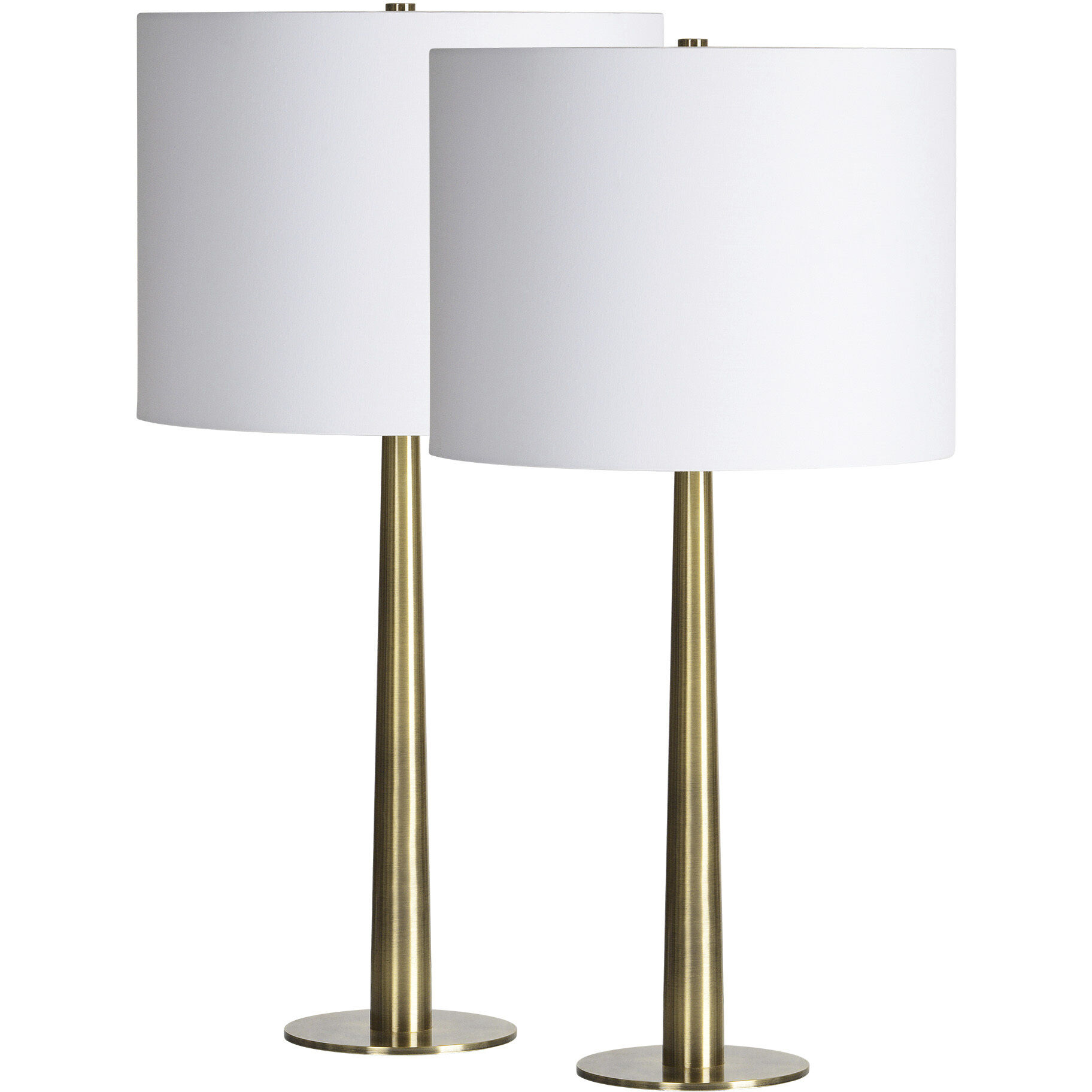 Sarai 26 inch 100 watt Antique Brushed Brass Table Lamps Portable Light, Set of 2