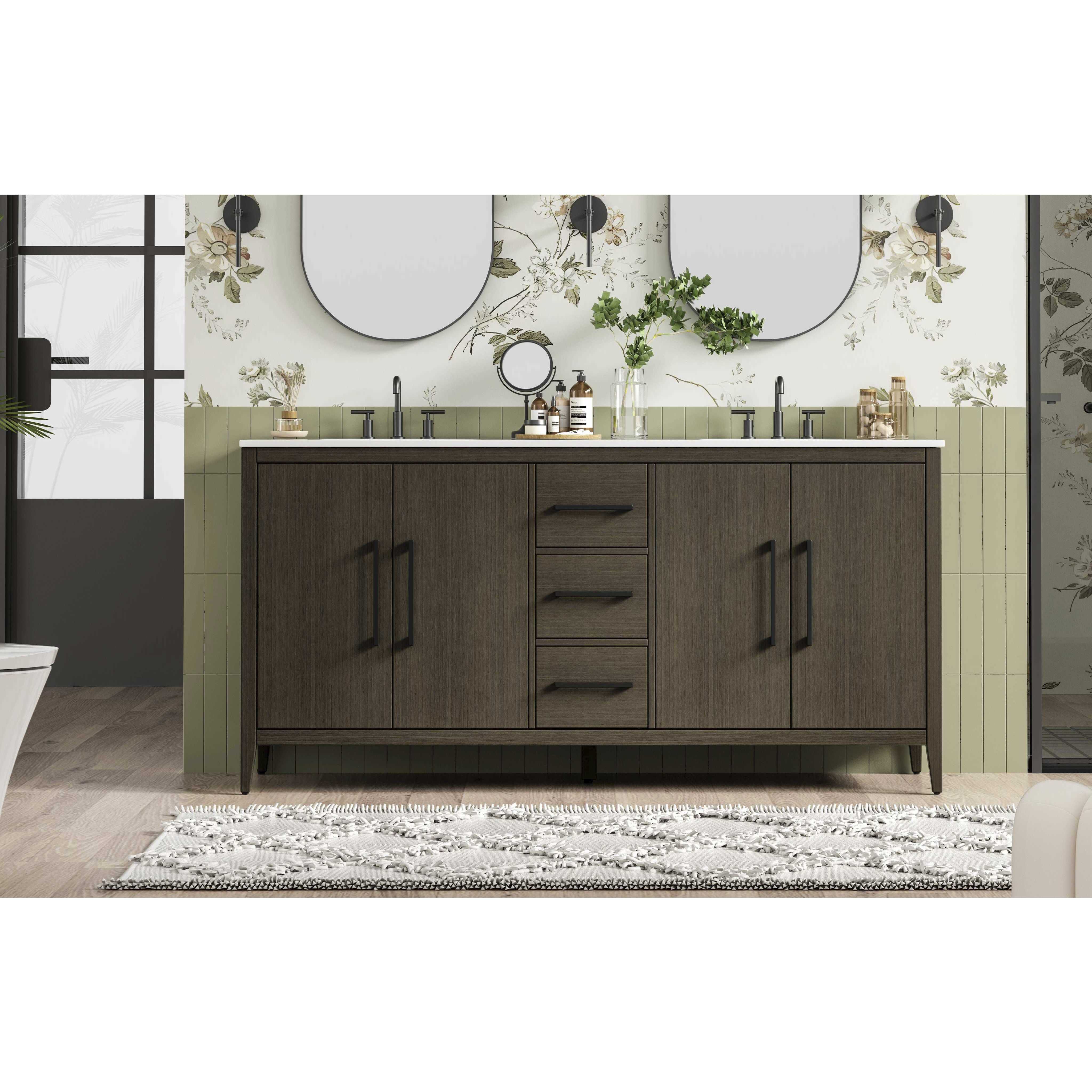 Millie 72 X 35 inch Mocha Brown Bathroom Vanity Cabinet