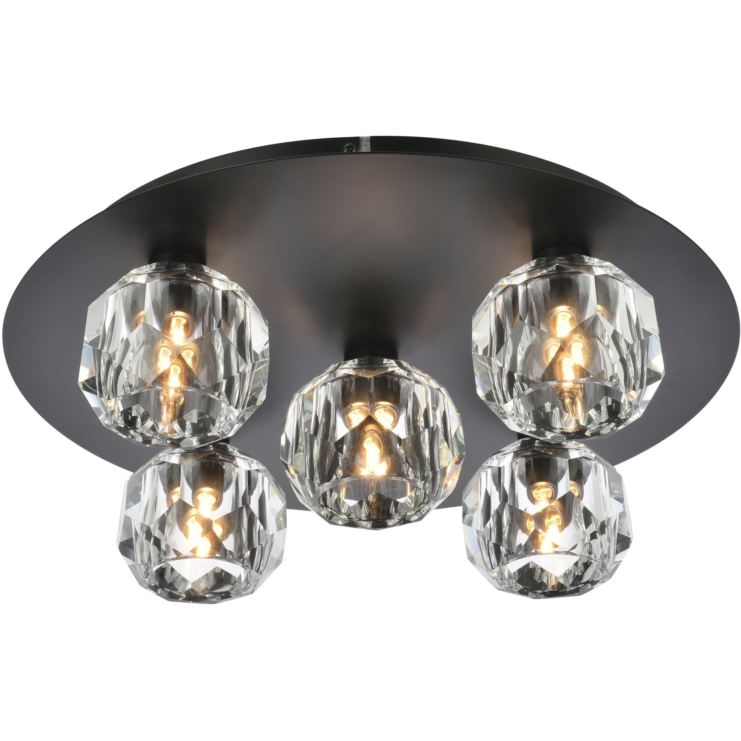 Graham 5 Light 16 inch Black Flush Mount Ceiling Light