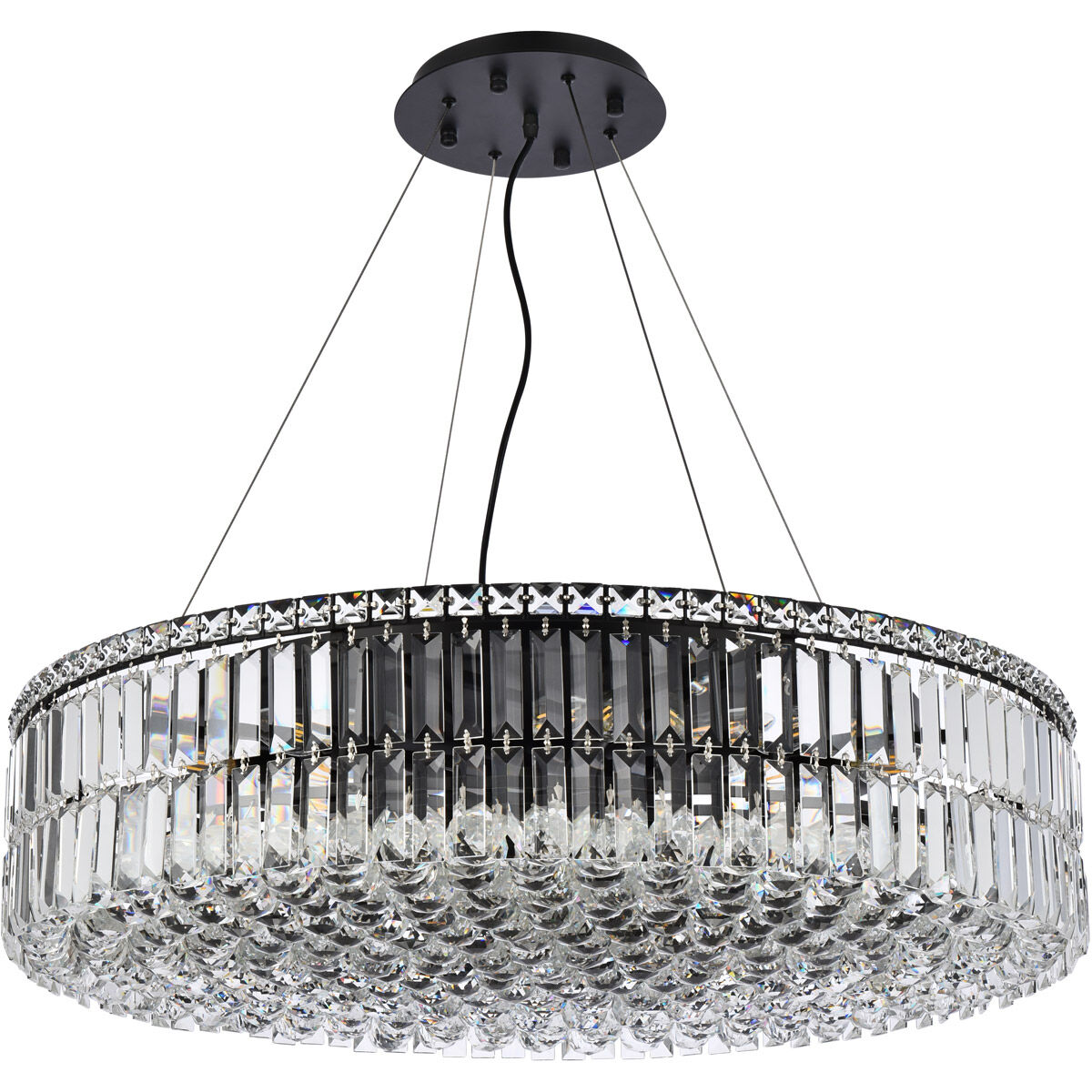 Maxime 18 Light 32 inch Black and Clear Chandelier Ceiling Light