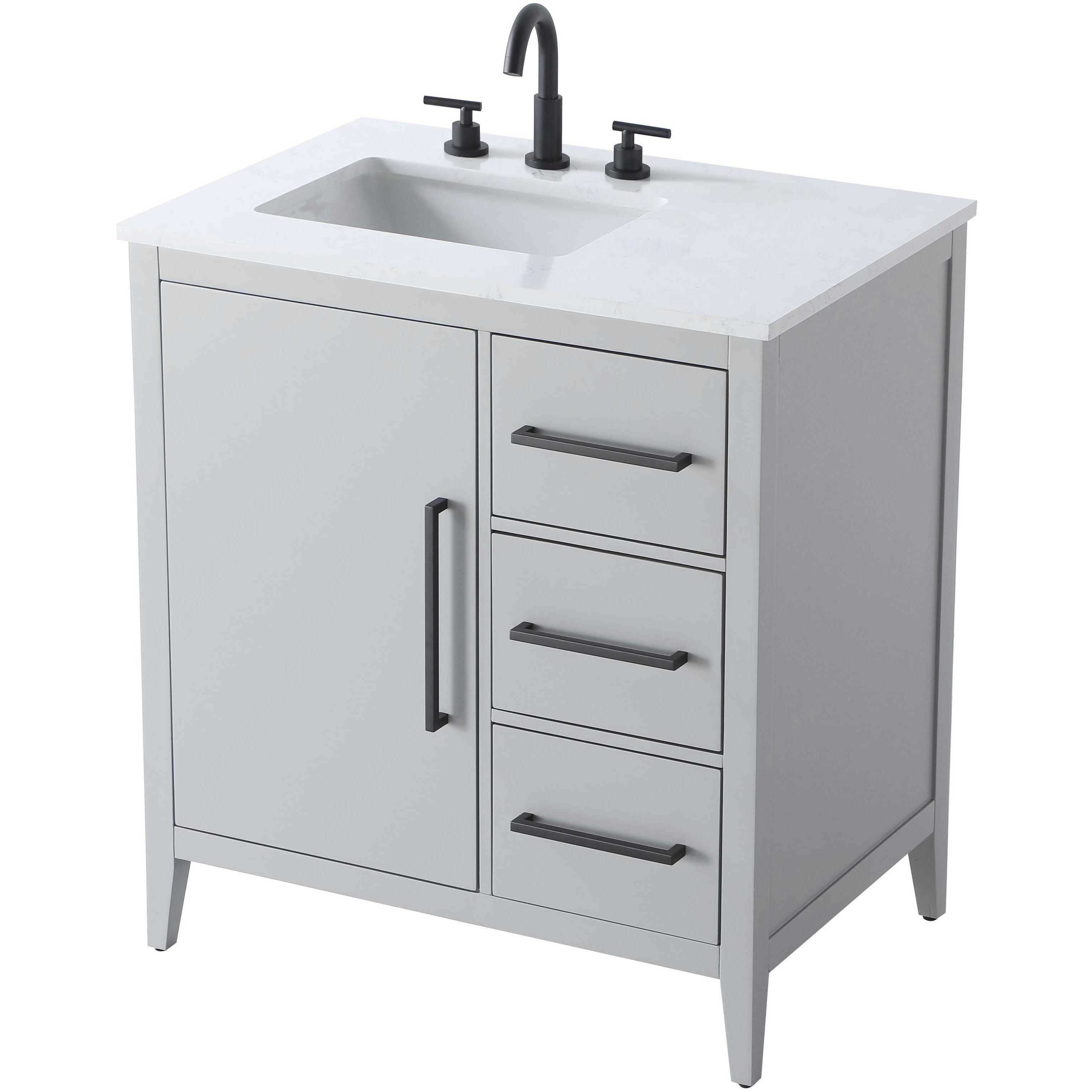 Millie 32 X 35 inch Grey Bathroom Vanity Cabinet