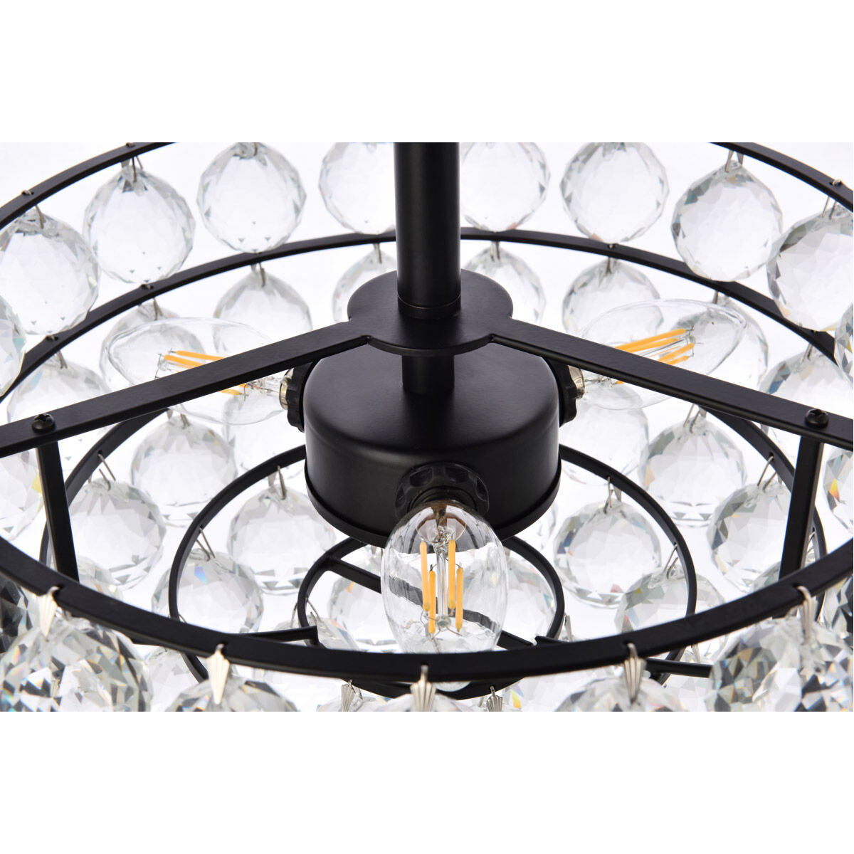 Savannah 3 Light 14 inch Black Flush Mount Ceiling Light
