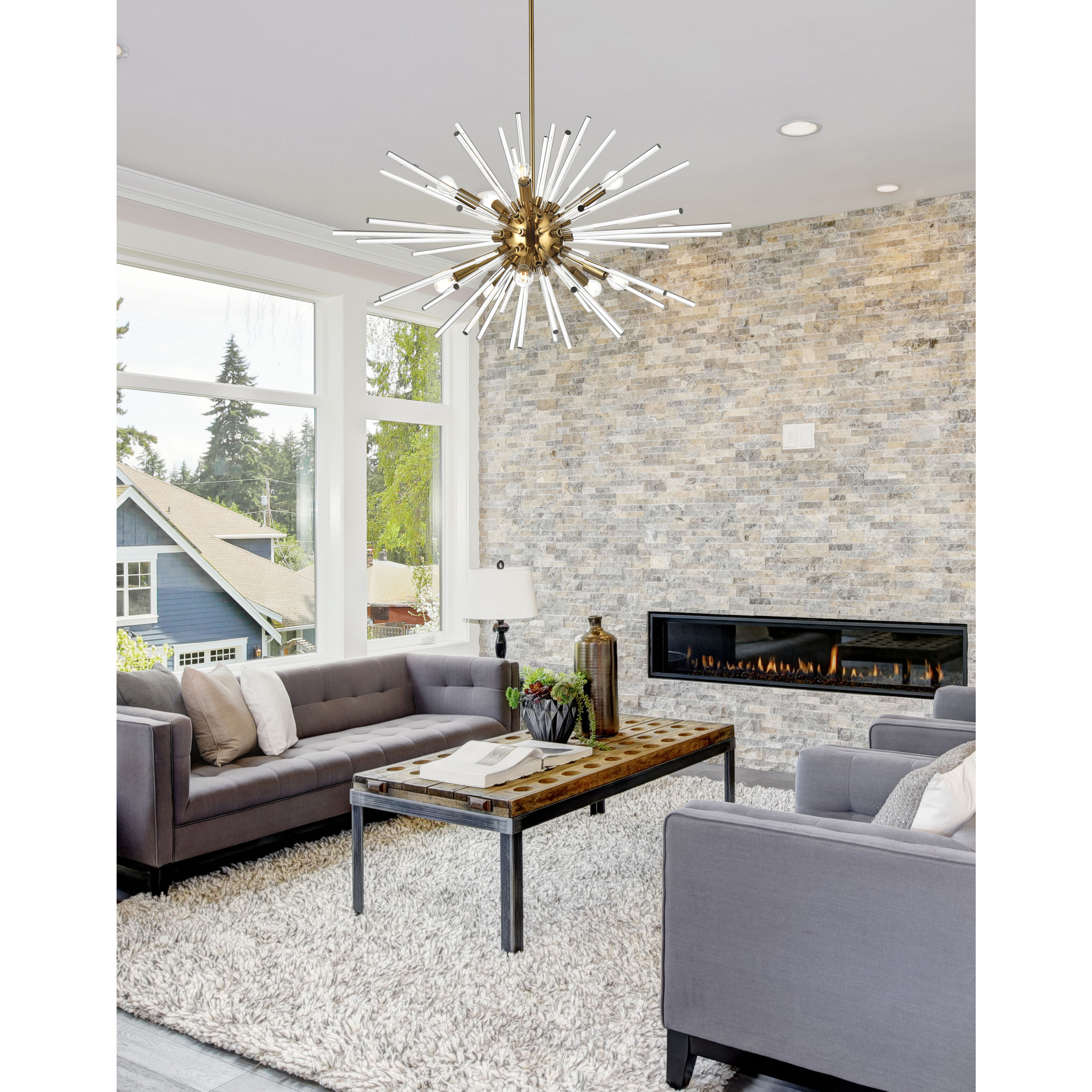 Sienna 10 Light 36 inch Gold Pendant Ceiling Light