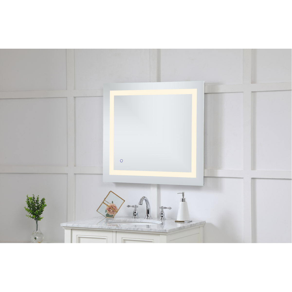 Helios 30 X 27 inch Silver Lighted Wall Mirror