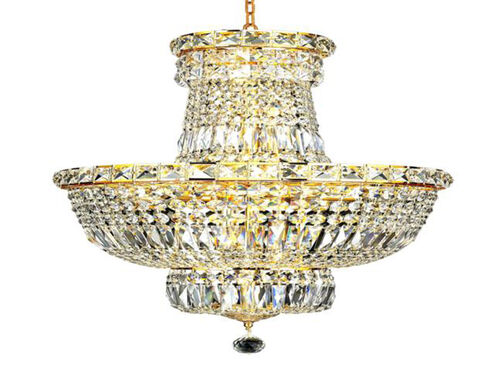 Tranquil 12 Light 18 inch Gold Dining Chandelier Ceiling Light in Royal Cut