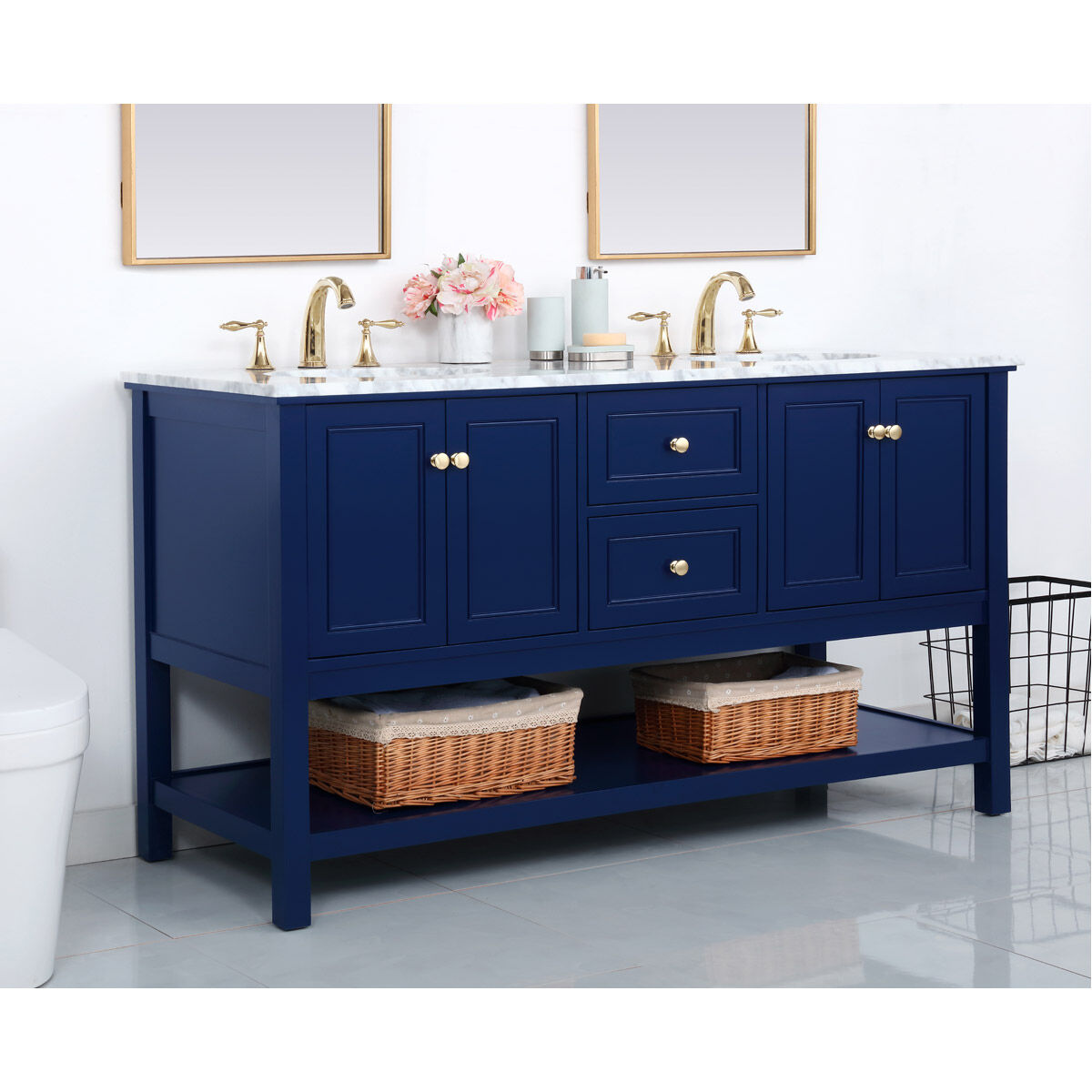 Metropolis 60 X 22 X 34 inch Blue Vanity Sink Set