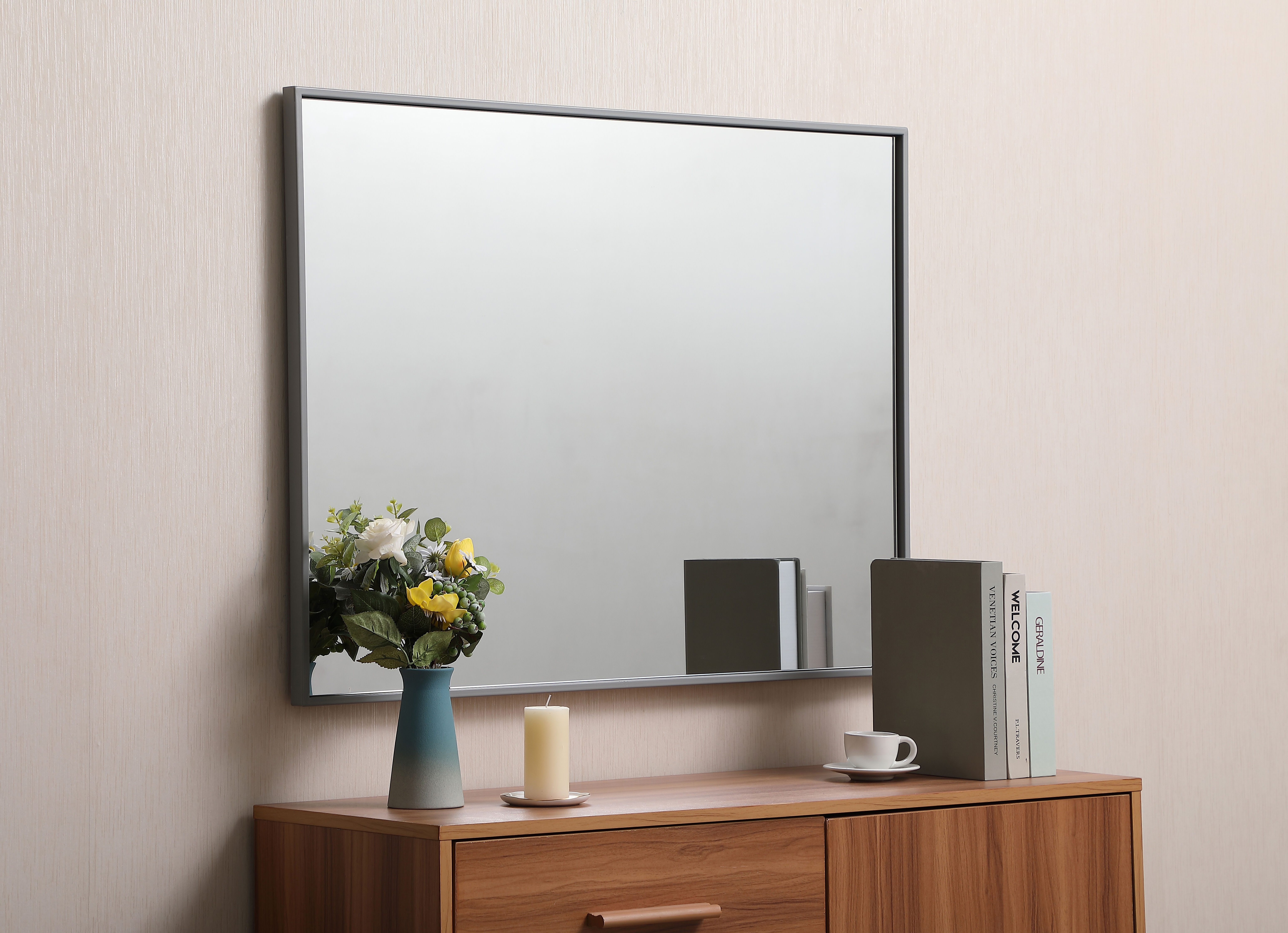 Eternity 36 X 27 inch Grey Wall Mirror in Gray