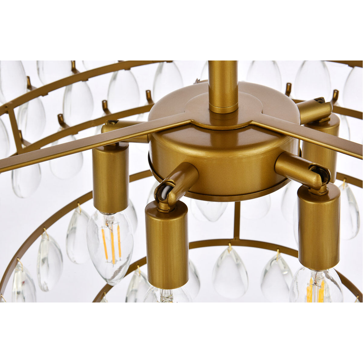 Mila 5 Light 20 inch Brass Flush Mount Ceiling Light