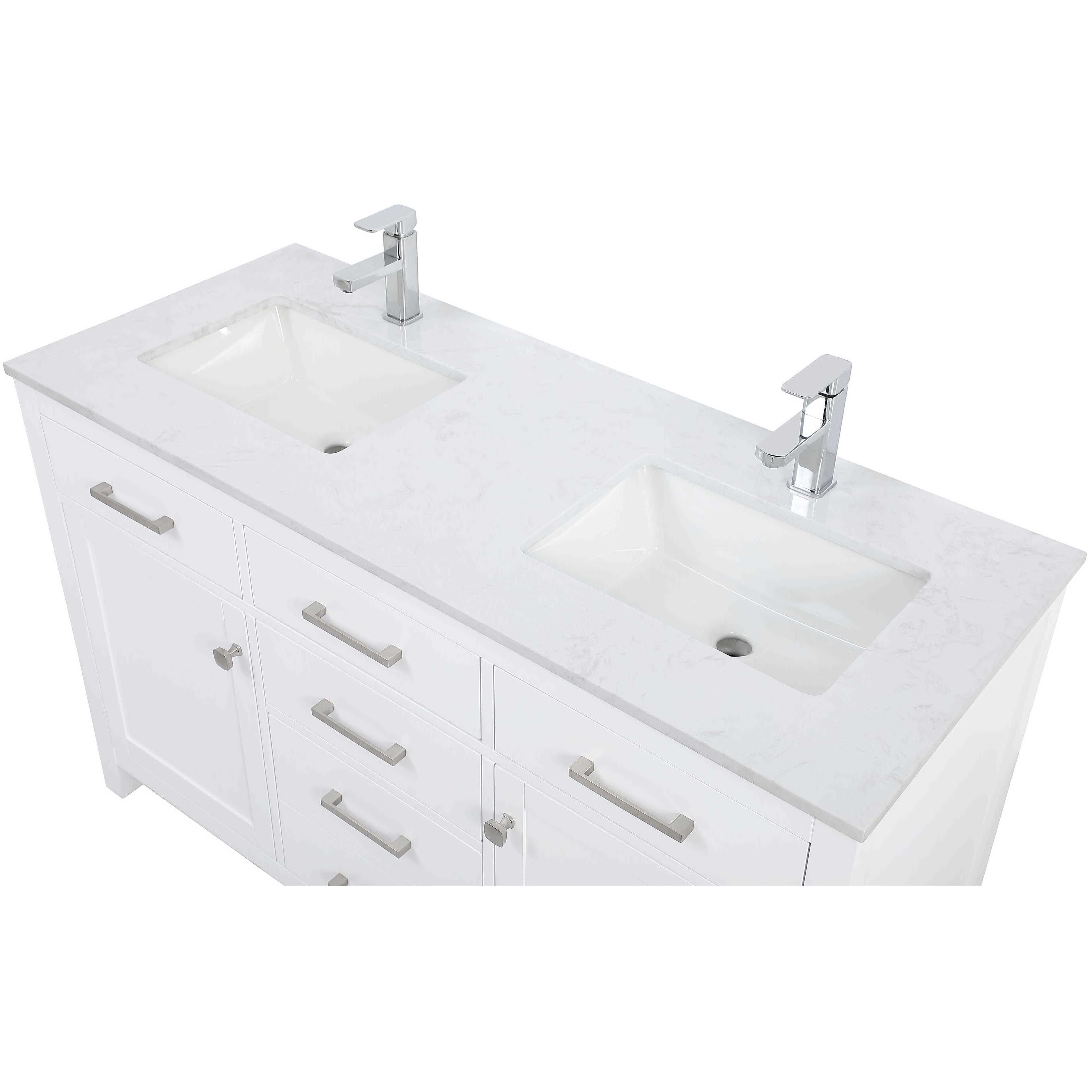 Lewis 54 X 22 X 34 inch White Vanity Sink Set