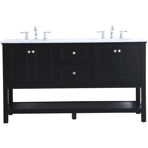 Metropolis 60 X 22 X 34 inch Black Vanity Sink Set