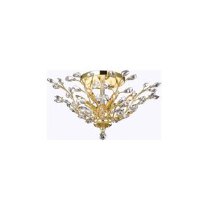 Orchid 6 Light 27 inch Gold Flush Mount Ceiling Light in Clear, Royal Cut