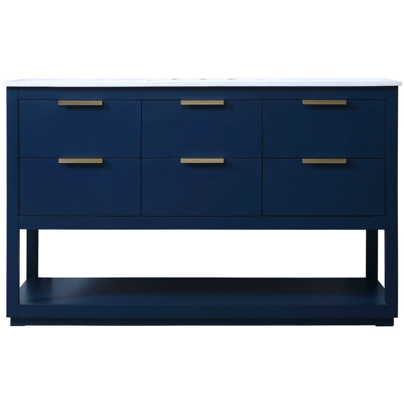 Larkin 54 X 22 X 34 inch Blue Vanity Sink Set