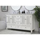 Rhodes 60 X 60 X 35 inch Antique White and Brushed Nickel Vanity Sink Set