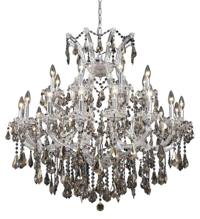 Maria Theresa 24 Light 36 inch Chrome Dining Chandelier Ceiling Light in Golden Teak
