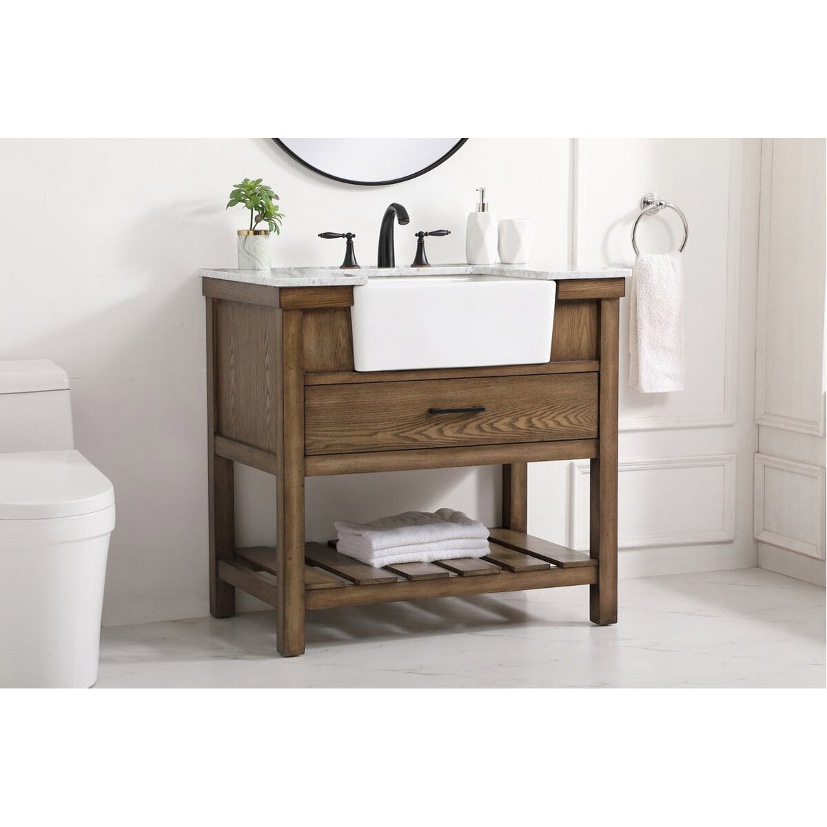 Clement 36 X 22 X 34.13 inch Driftwood Bathroom Vanity Cabinet