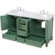 Rhodes 60 X 60 X 35 inch Vintage Mint and Brushed Nickel Vanity Sink Set