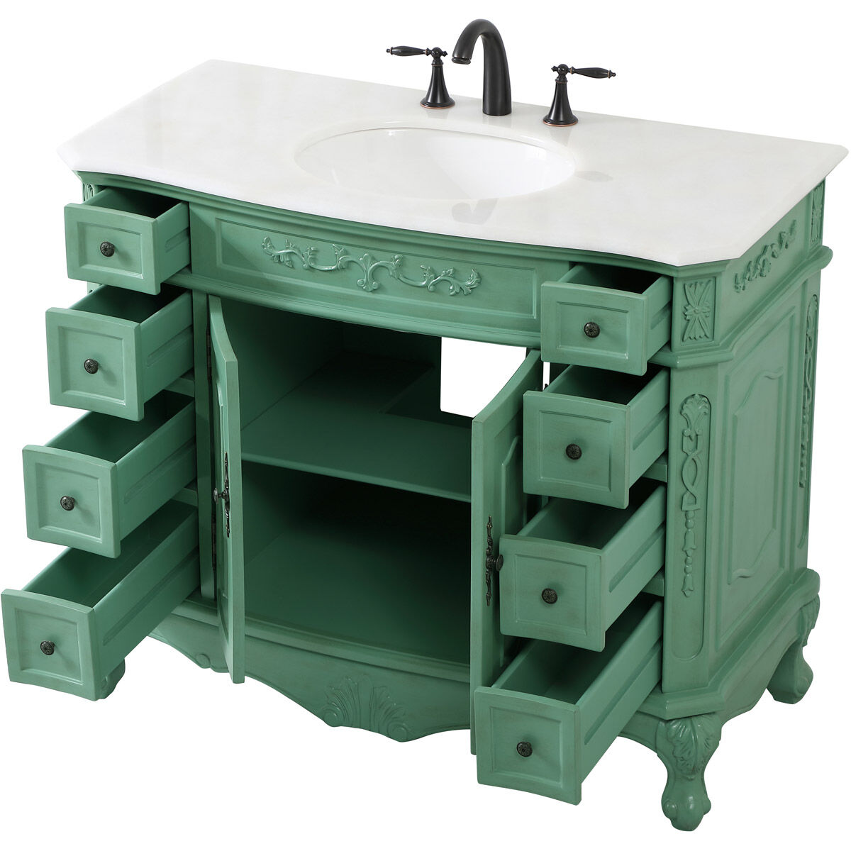 Danville 42 X 21 X 36 inch Vintage Mint Vanity Sink Set