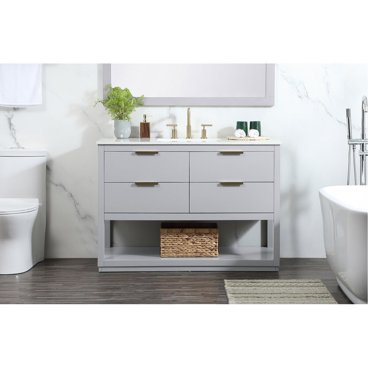 Larkin 48 X 22 X 34 inch Grey Vanity Sink Set