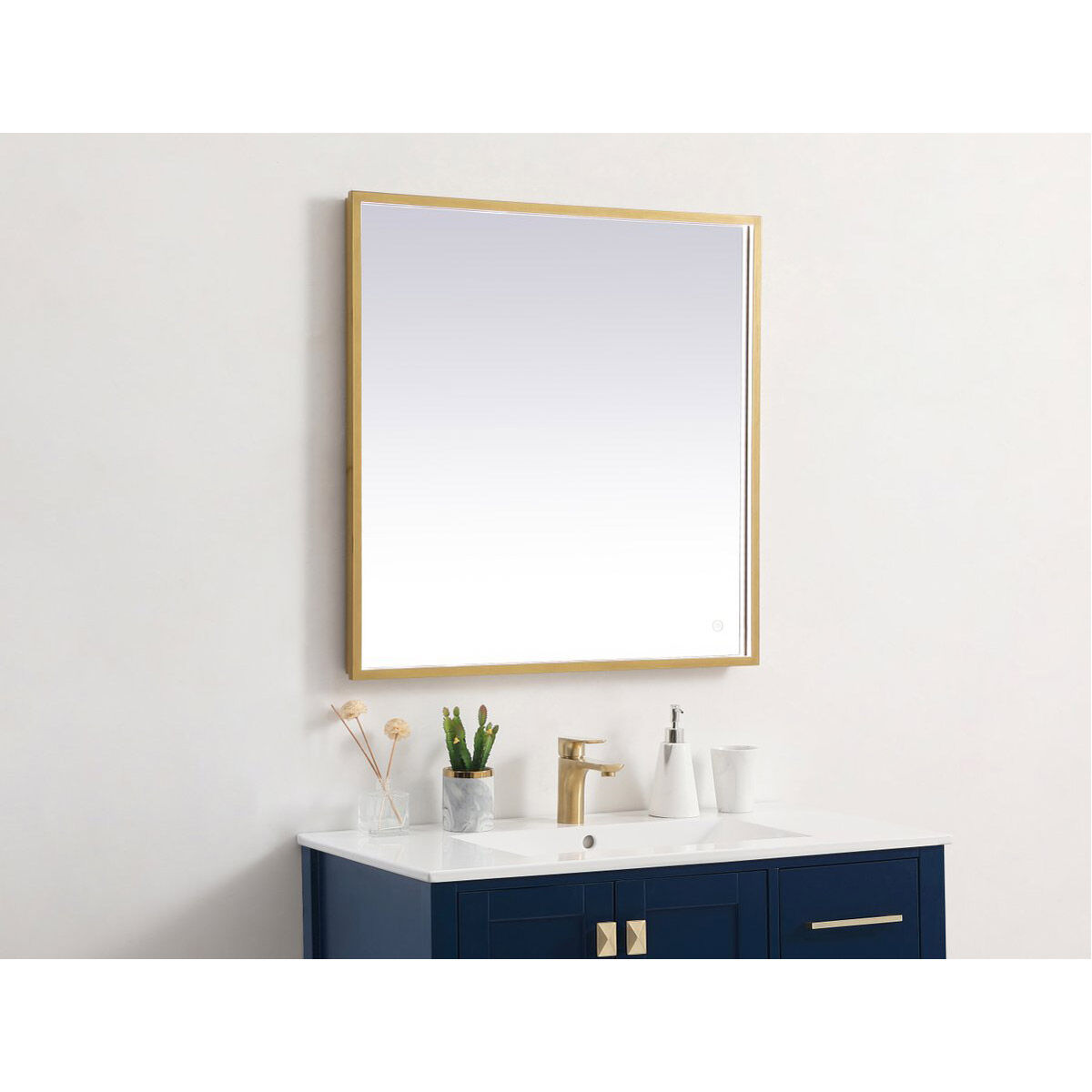 Pier 36 X 27 inch Brass LED Mirror