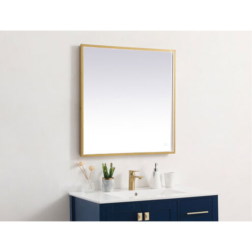 Pier 36 X 27 inch Brass LED Mirror