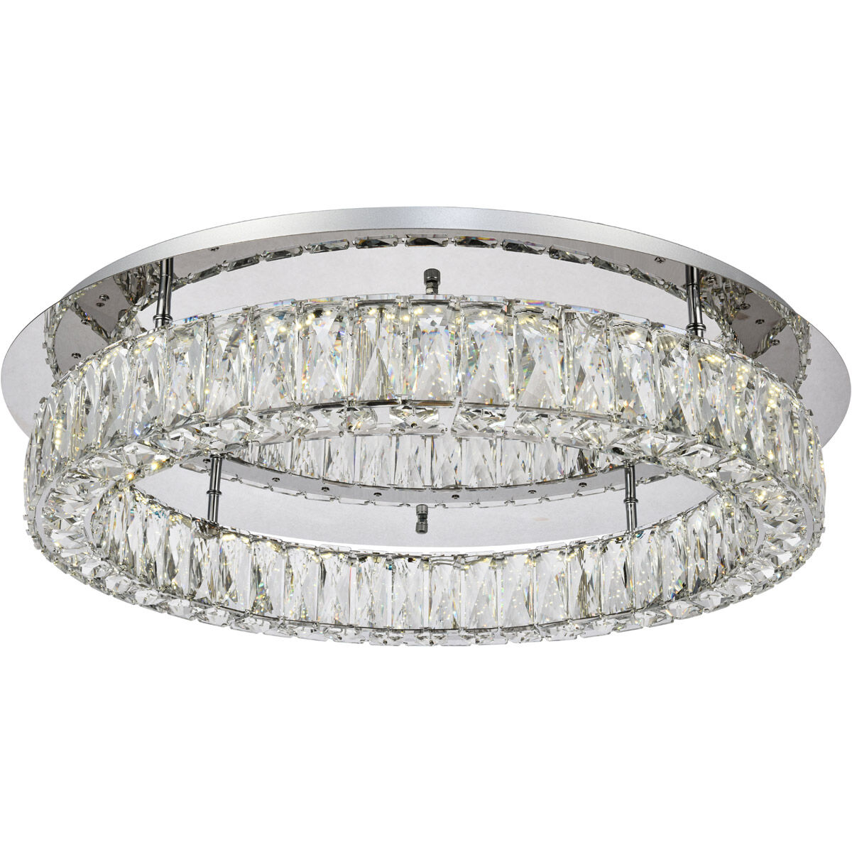 Monroe LED 26 inch Chrome Flush Mount Ceiling Light 