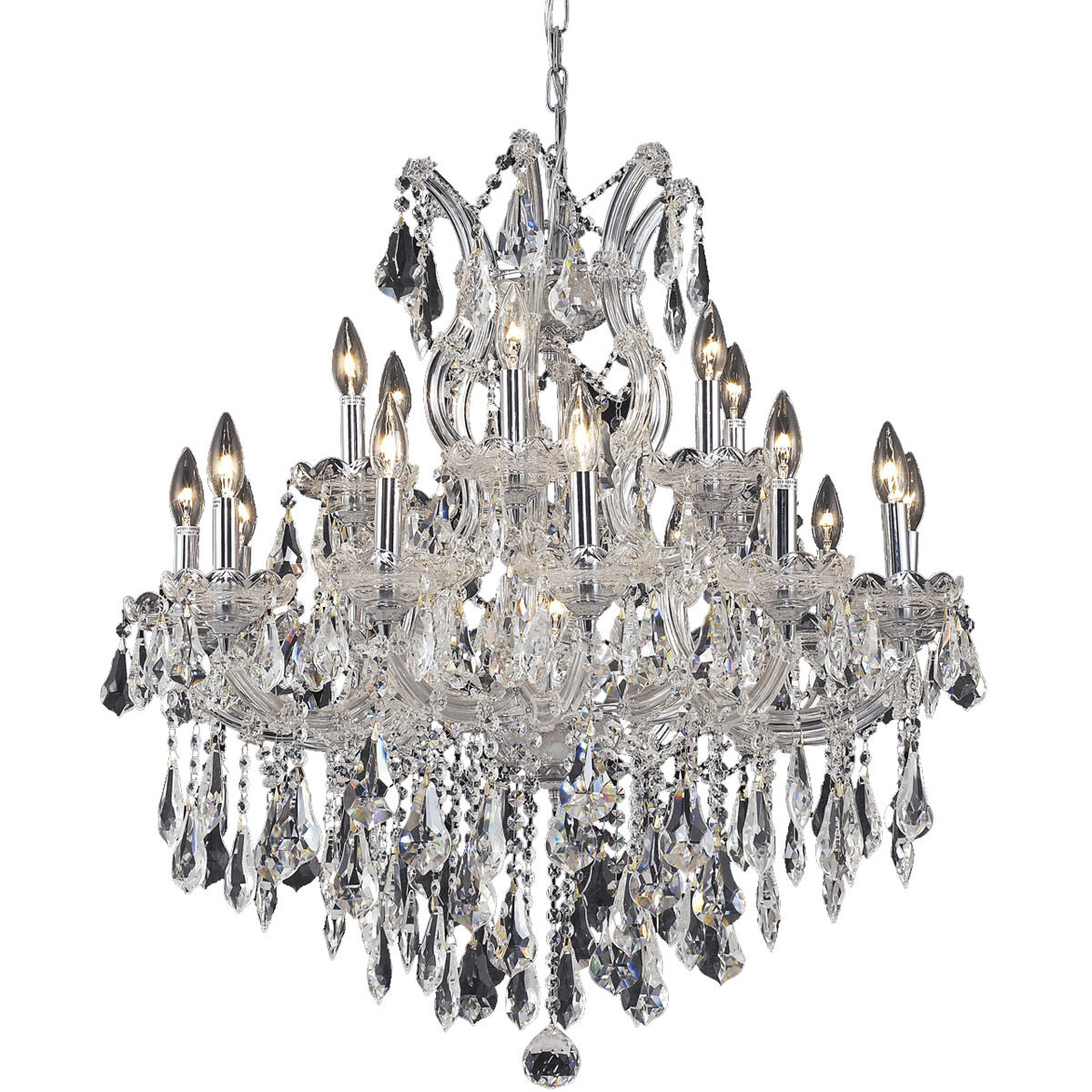 Maria Theresa 19 Light 30 inch Chrome Dining Chandelier Ceiling Light in Clear