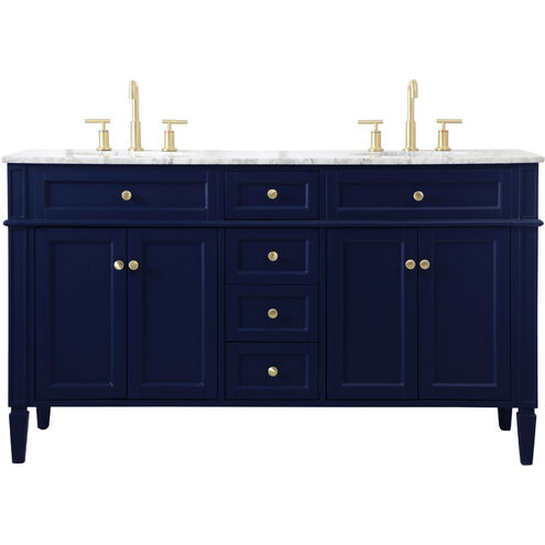 Williams 60 X 35 inch Blue and Brush Gold Vanity Sink Set