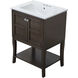 Mason 24 X 33 inch Antique Coffee and Chrome Vanity Set
