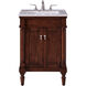 Lexington 24 X 21 X 35 inch Walnut with White Marble Vanity Set