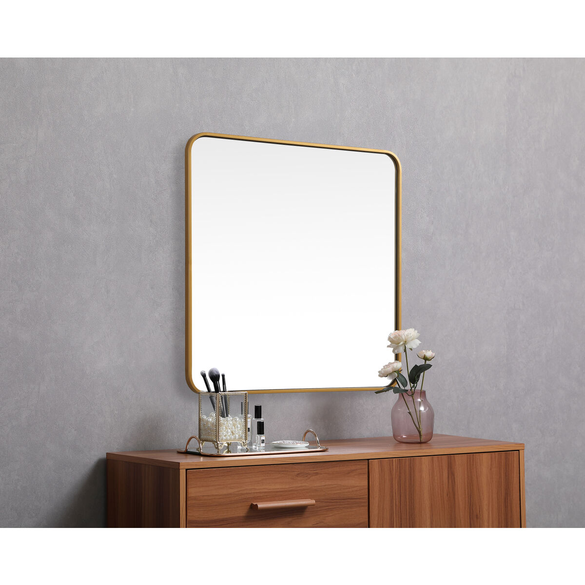 Evermore 30 X 30 inch Brass Vanity Mirror