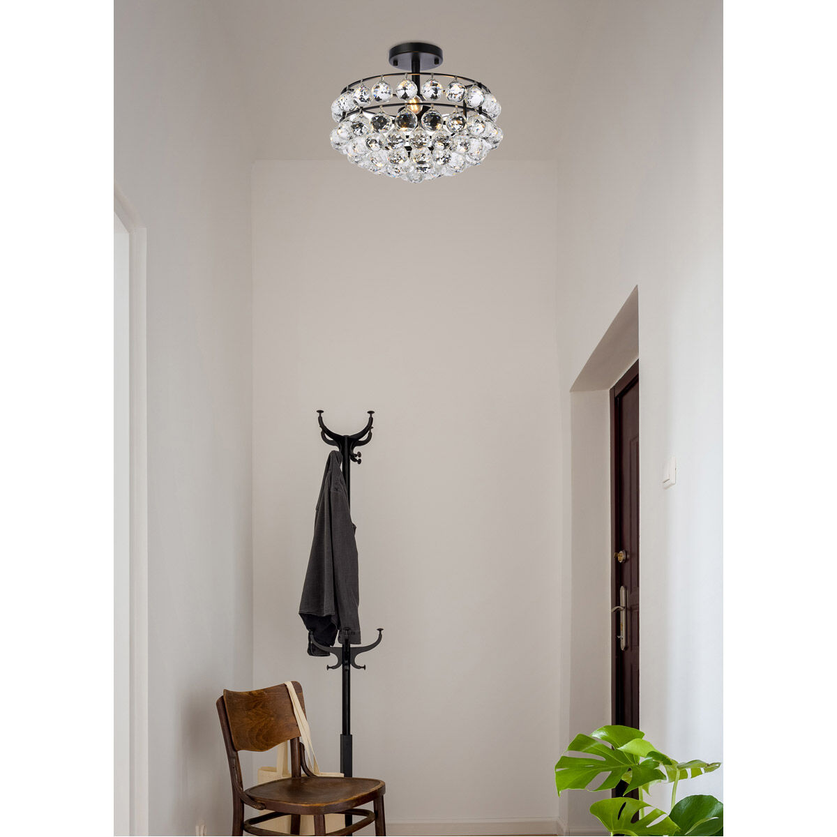 Savannah 3 Light 14 inch Black Flush Mount Ceiling Light