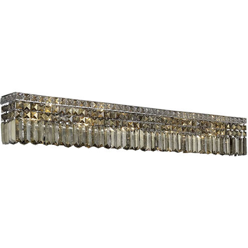 Maxime 10 Light 44 inch Chrome Vanity Light Wall Light in Golden Teak, Royal Cut