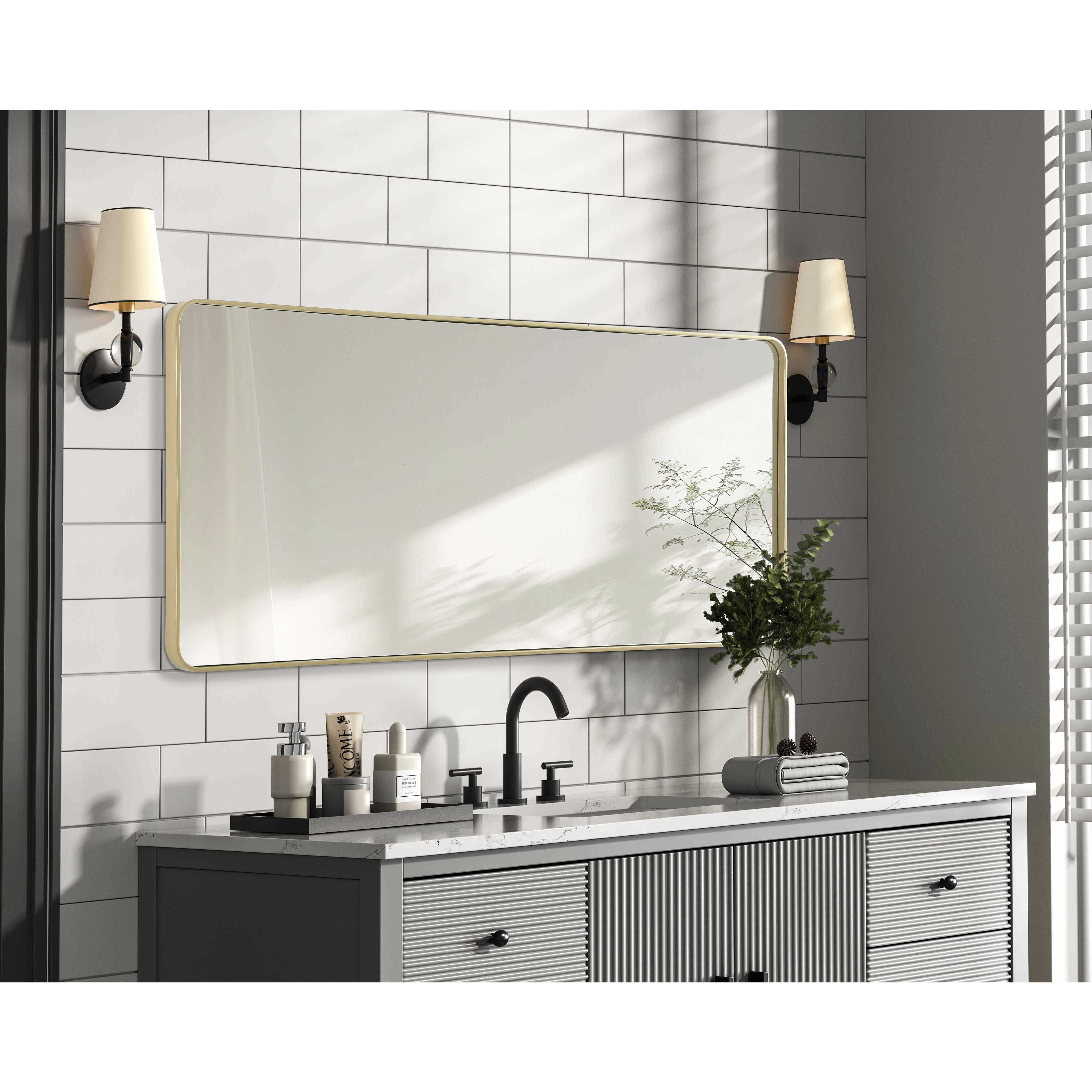 Remy 72 X 32 inch Brass Mirror