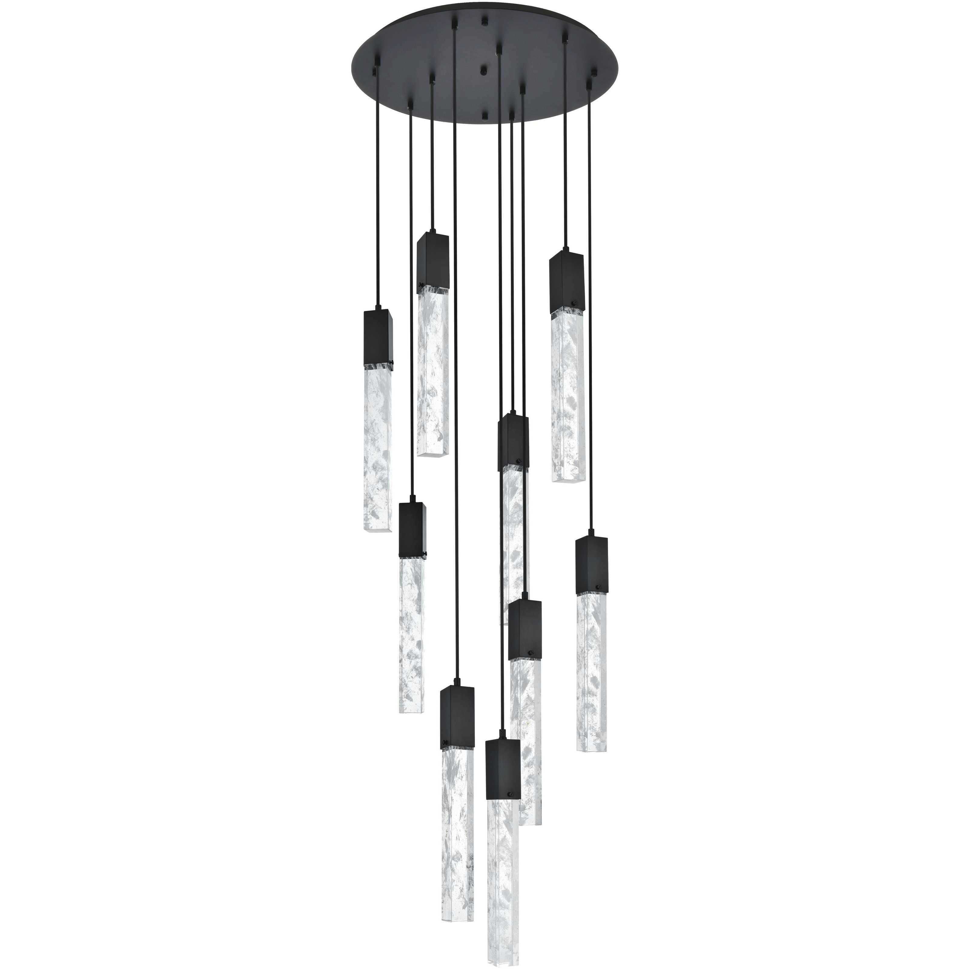 Aurora 9 Light 24 inch Black Chandelier Ceiling Light