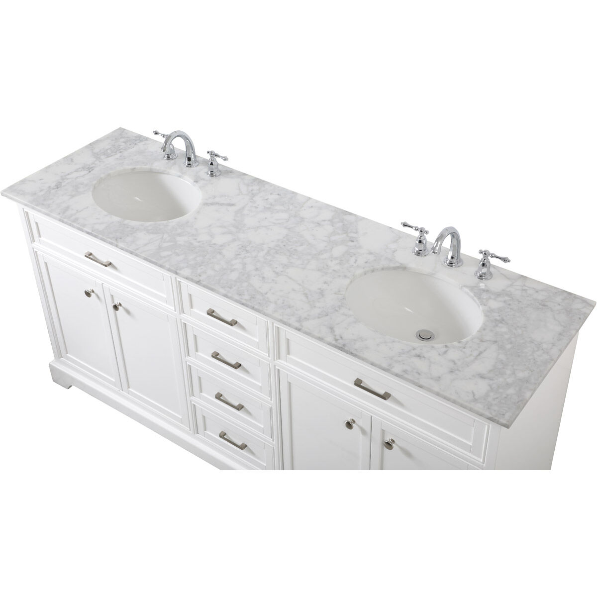 Americana 72 X 22 X 35 inch White Vanity Sink Set