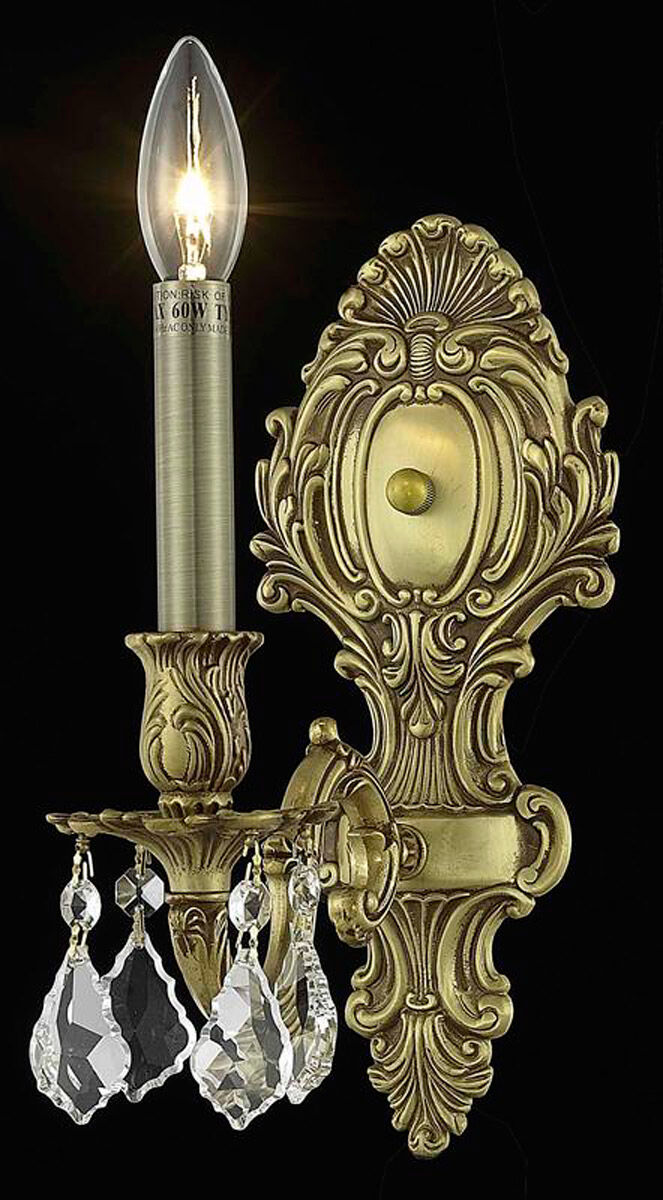 Monarch 1 Light 5 inch French Gold Wall Sconce Wall Light in Clear, Royal Cut
