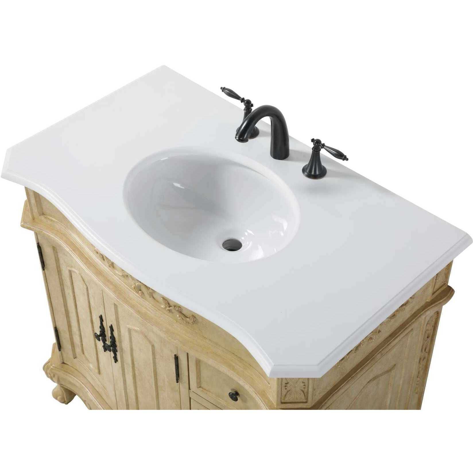 Danville 36 X 36 inch Antique Beige Bathroom Vanity Cabinet