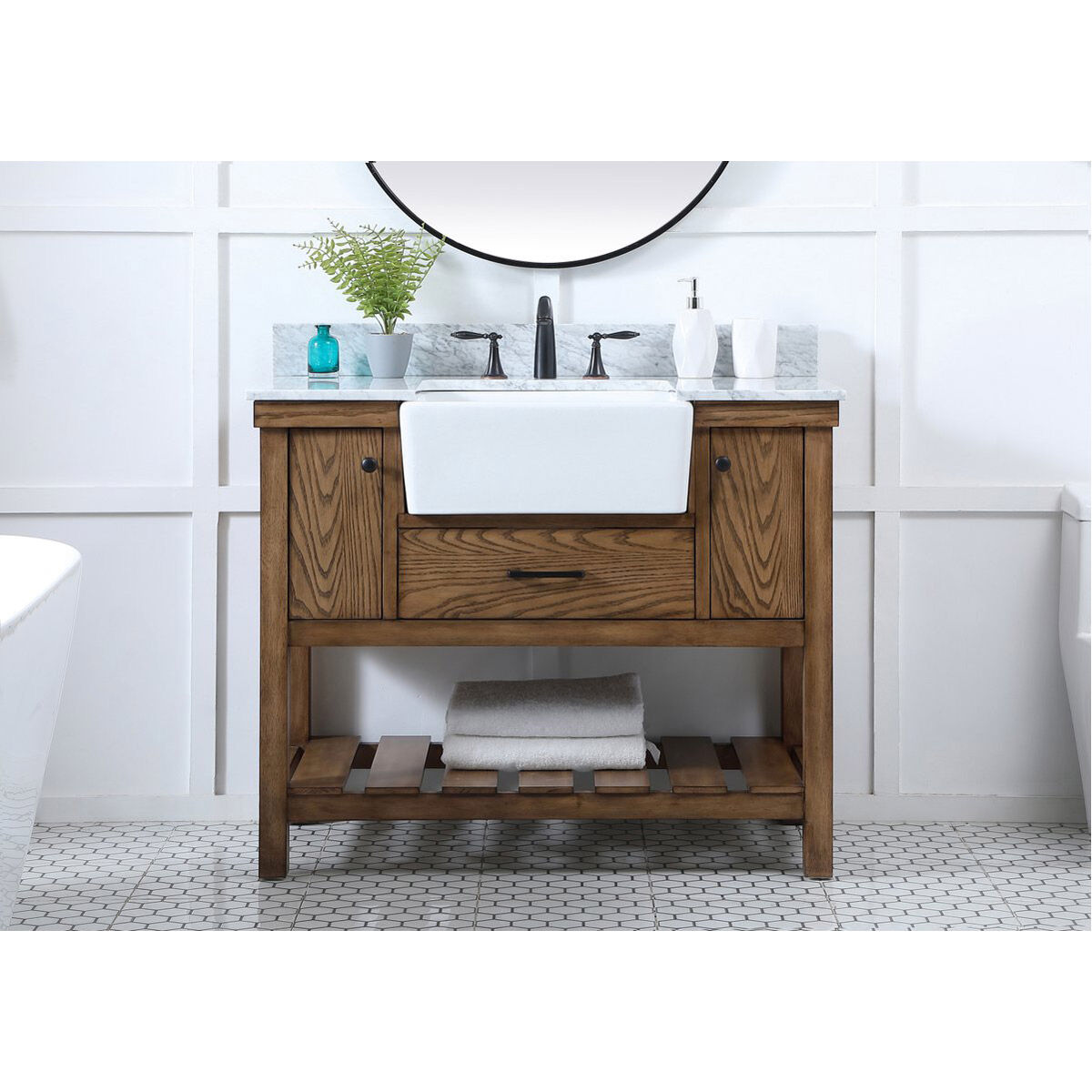 Clement 42 X 22 X 34.13 inch Driftwood Bathroom Vanity Cabinet