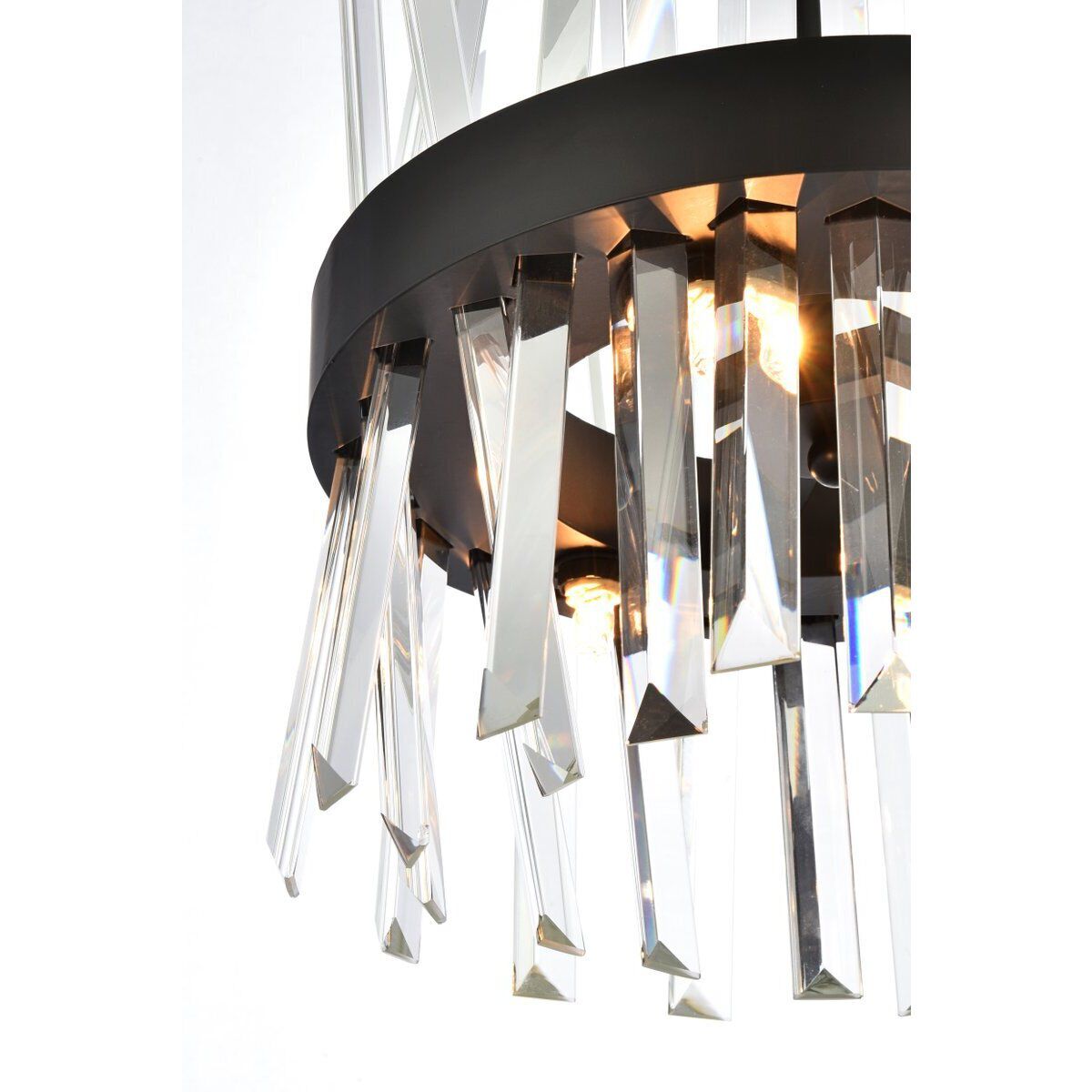 Elegant Lighting 6200D12BK Serephina 6 Light 12 inch Black Pendant Ceiling Light