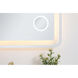 Lux 40 X 20 inch Glossy White Lighted Wall Mirror